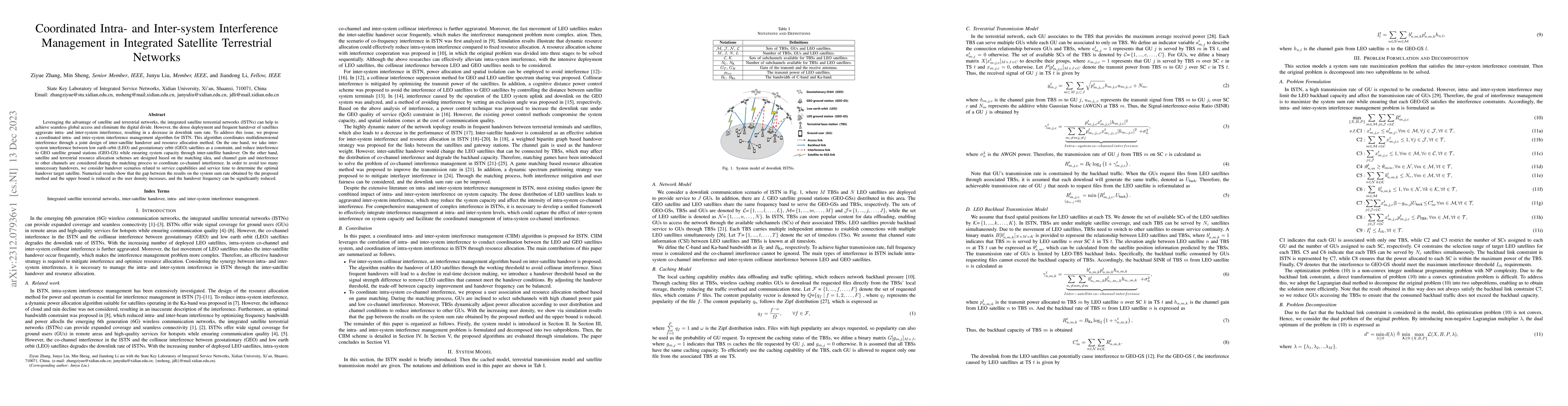 Thumbnail for Coordinated Intra- and Inter-system Interference Management in
  Integrated Satellite Terrestrial Networks