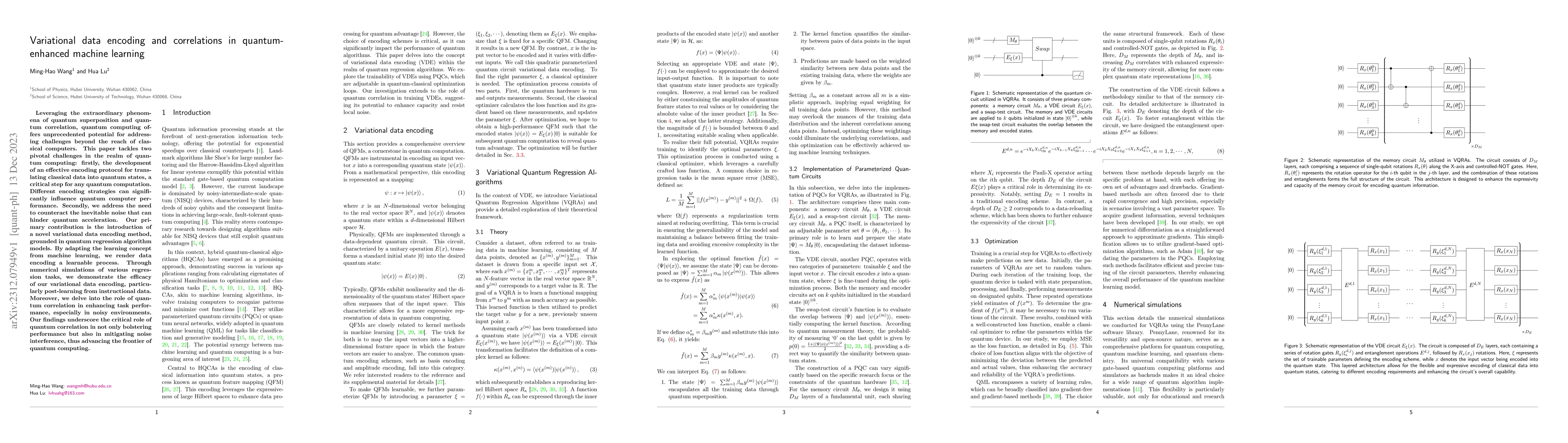 Thumbnail for Variational data encoding and correlations in quantum-enhanced machine
  learning