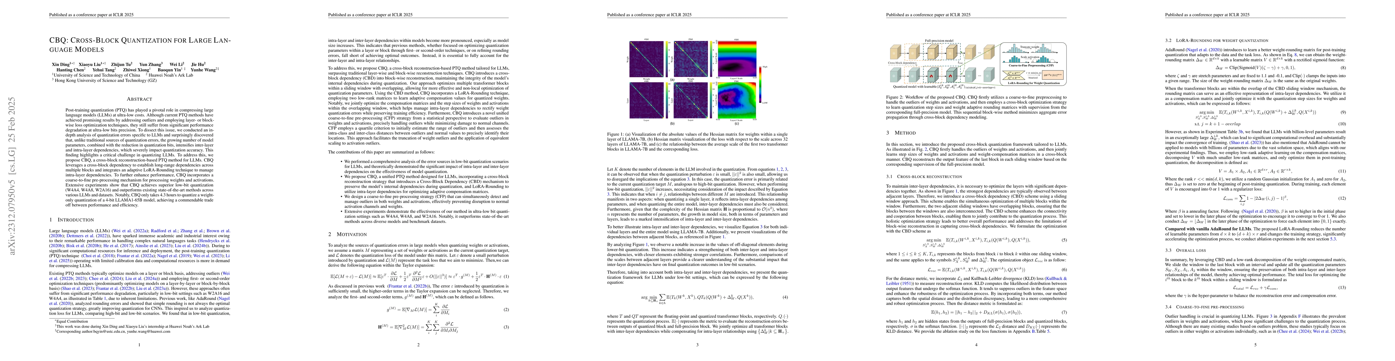 Thumbnail for CBQ: Cross-Block Quantization for Large Language Models