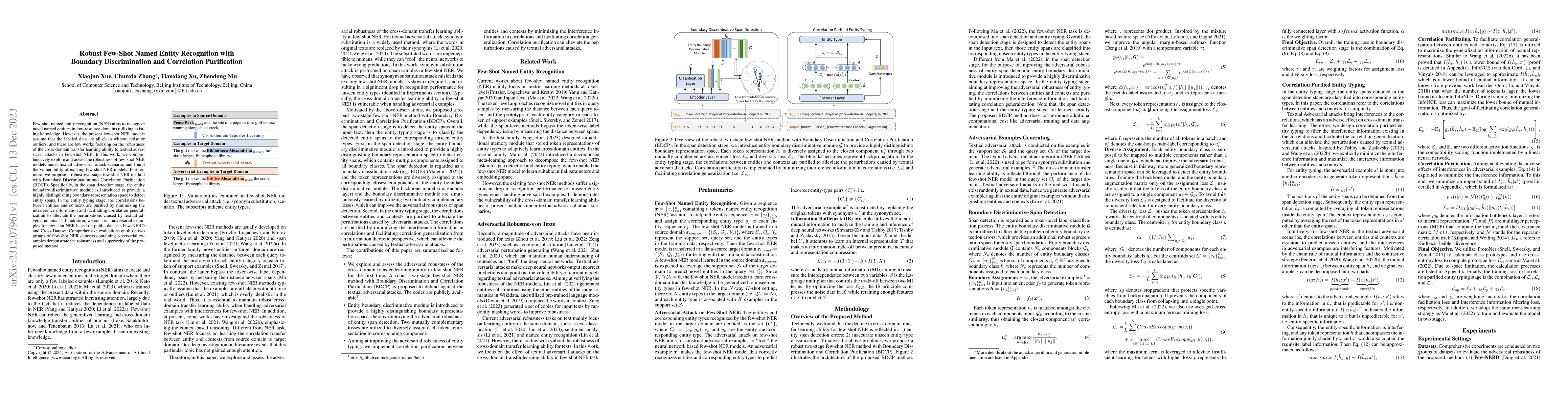 Thumbnail for Robust Few-Shot Named Entity Recognition with Boundary Discrimination
  and Correlation Purification