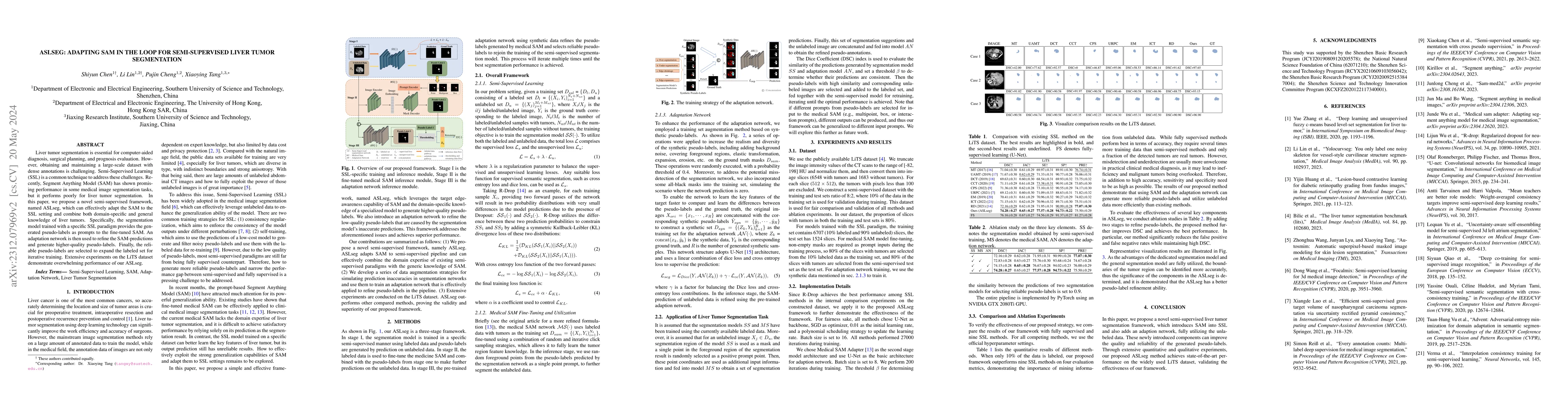 Thumbnail for ASLseg: Adapting SAM in the Loop for Semi-supervised Liver Tumor
  Segmentation