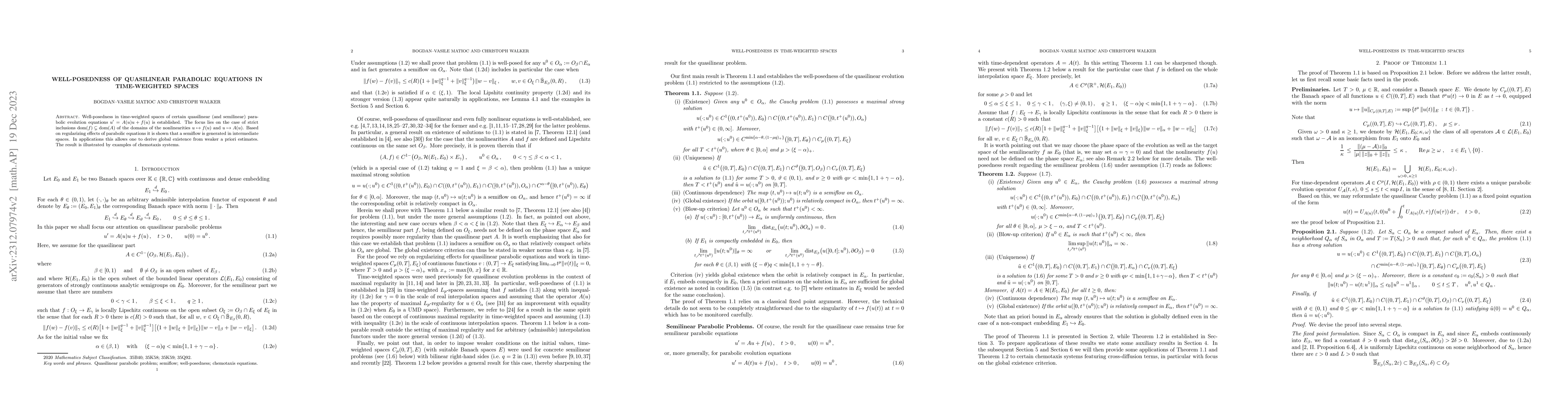 Thumbnail for Well-Posedness of Quasilinear Parabolic Equations in Time-Weighted
  Spaces