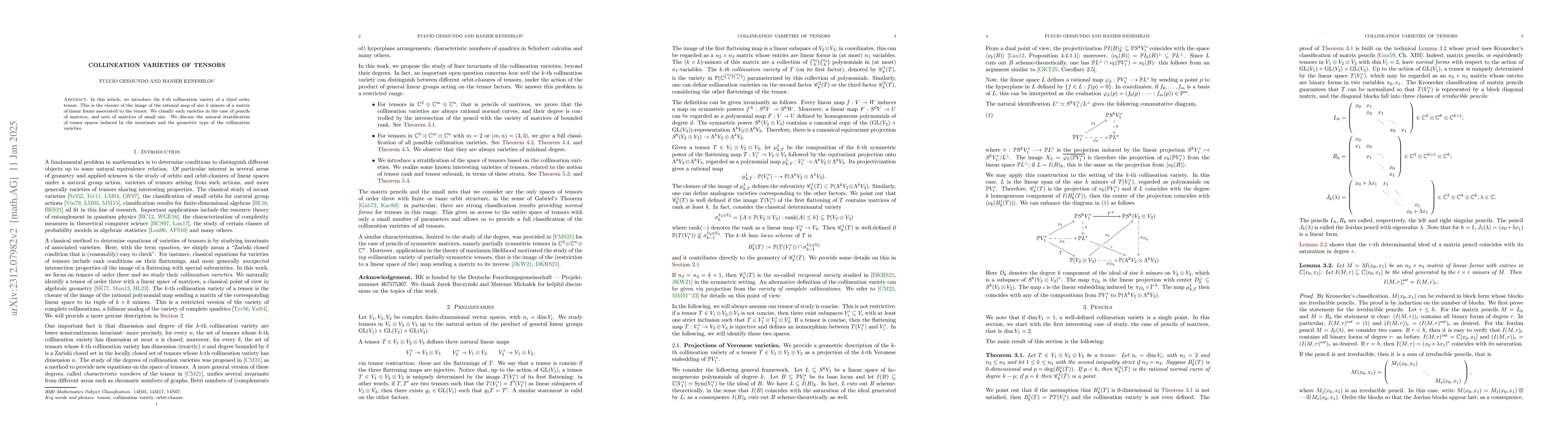Thumbnail for Collineation varieties of tensors