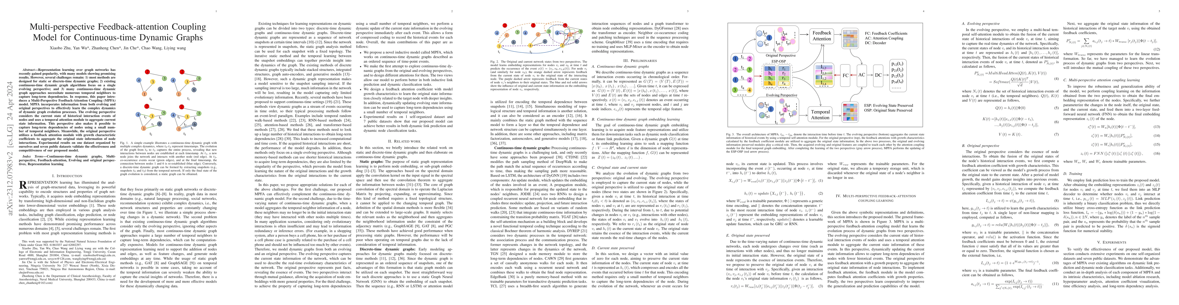 Thumbnail for Multi-perspective Feedback-attention Coupling Model for Continuous-time
  Dynamic Graphs
