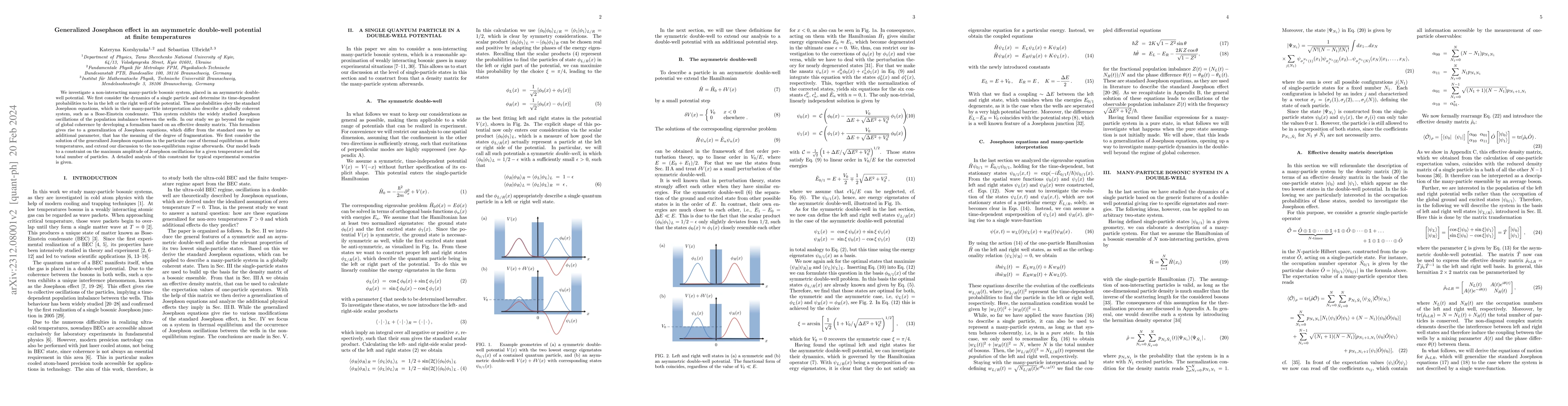 Thumbnail for Generalized Josephson effect in an asymmetric double-well potential at
  finite temperatures