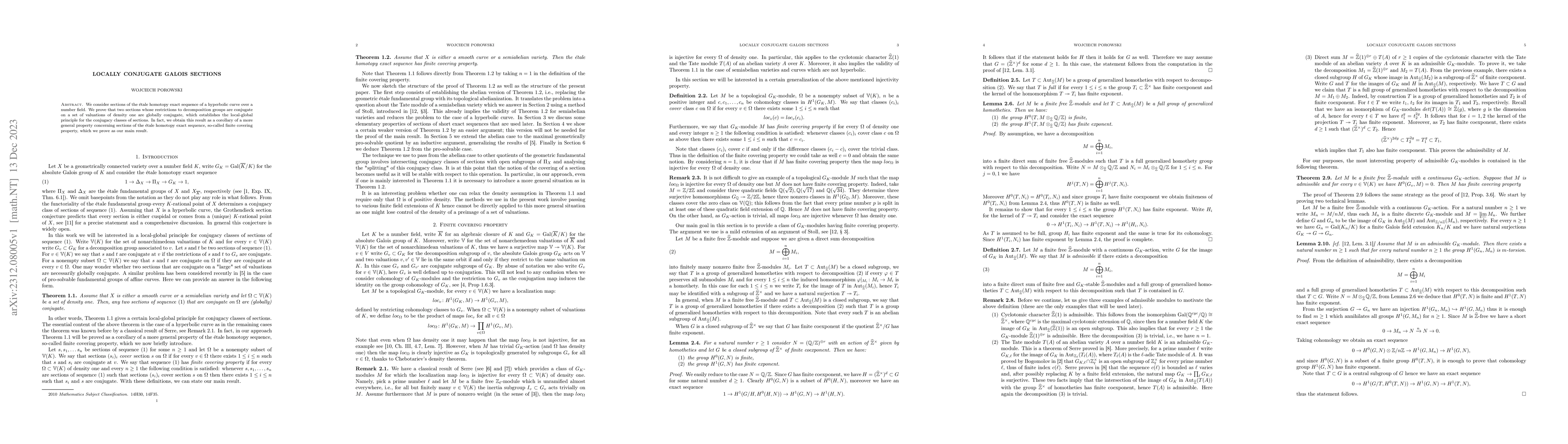 Thumbnail for Locally conjugate Galois sections