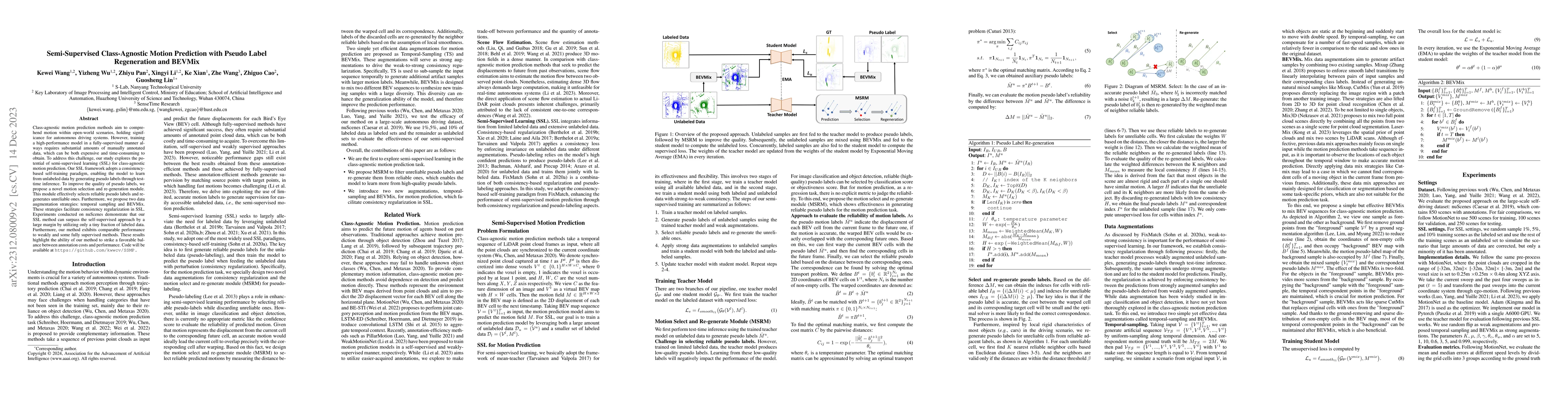 Thumbnail for Semi-Supervised Class-Agnostic Motion Prediction with Pseudo Label
  Regeneration and BEVMix