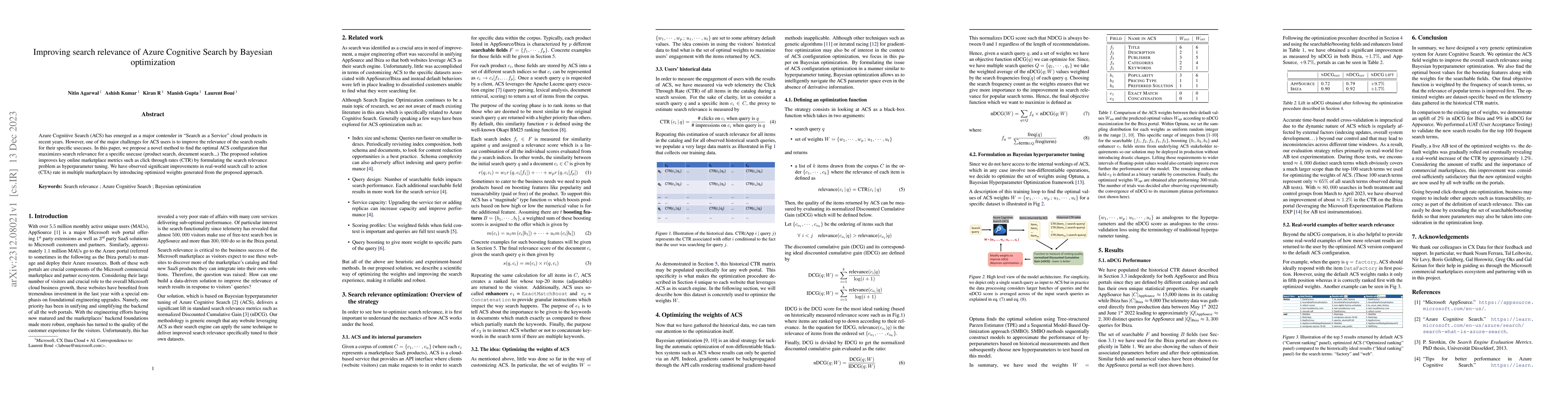 Thumbnail for Improving search relevance of Azure Cognitive Search by Bayesian
  optimization
