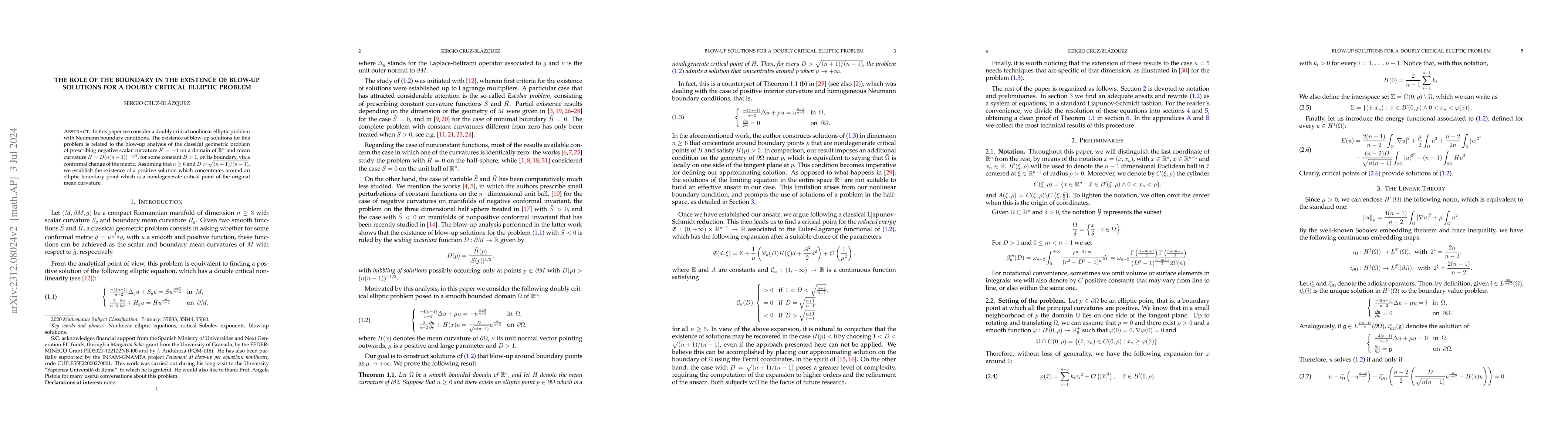 Thumbnail for The role of the boundary in the existence of blow-up solutions for a
  doubly critical elliptic problem