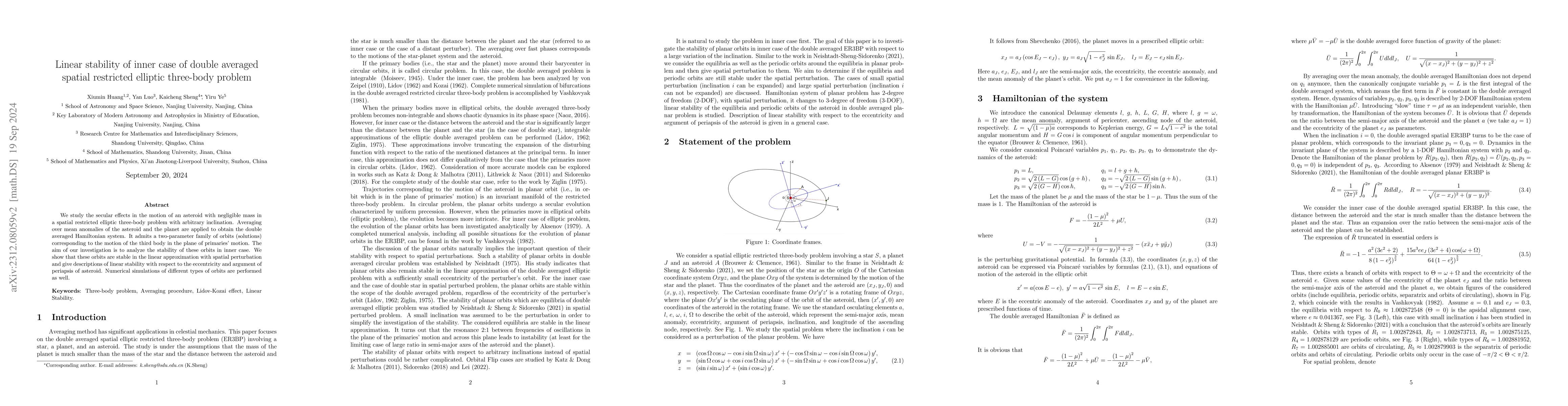Thumbnail for Linear stability of inner case of double averaged spatial restricted
  elliptic three body problem