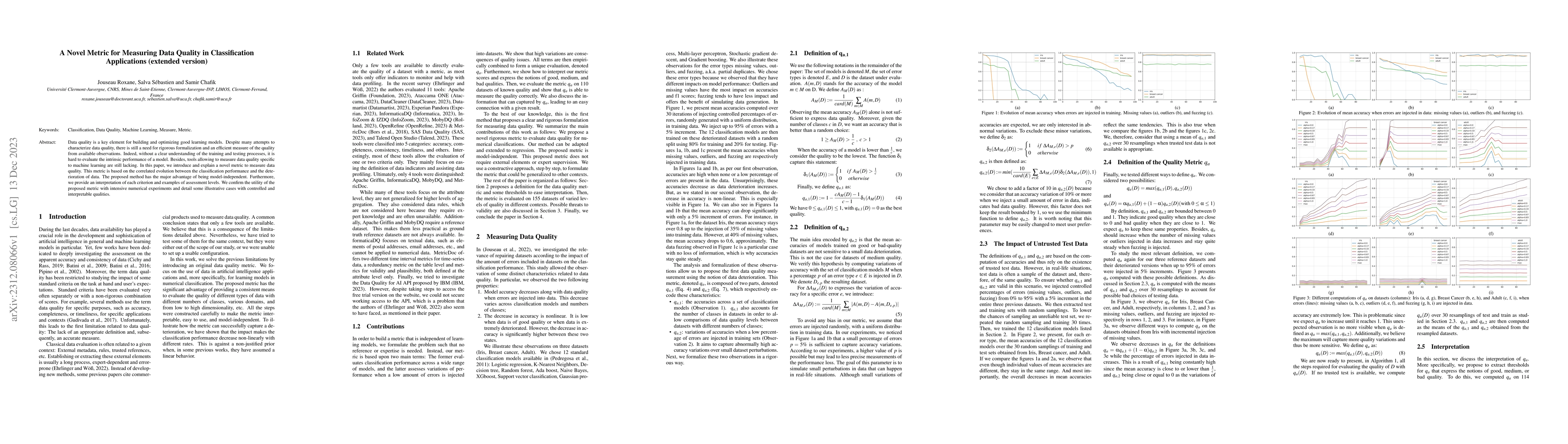 Thumbnail for A Novel Metric for Measuring Data Quality in Classification Applications
  (extended version)