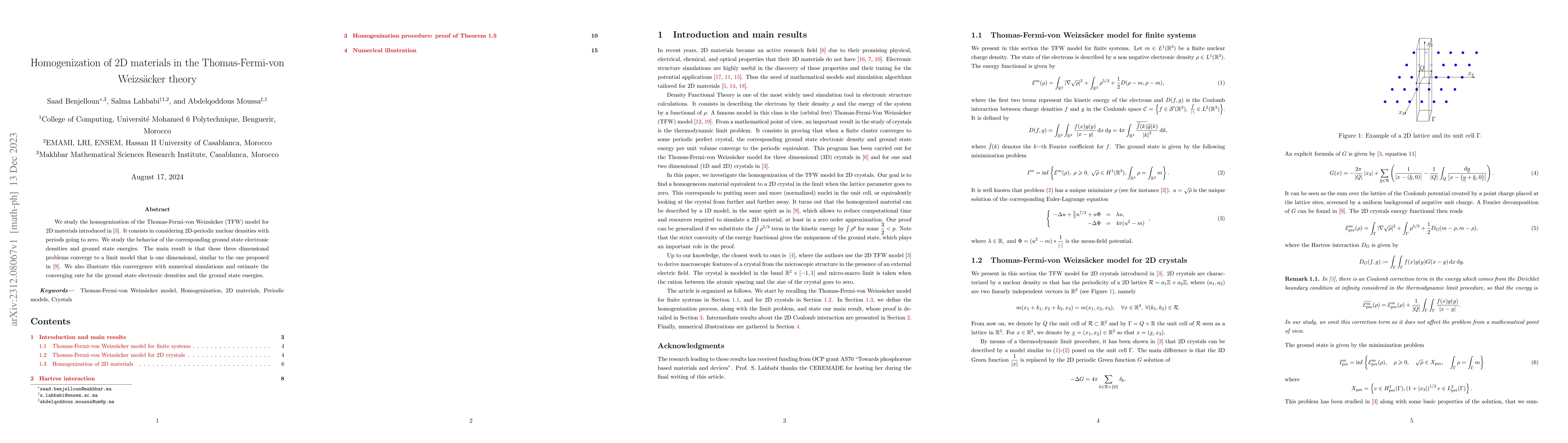 Thumbnail for Homogenization of 2D materials in the Thomas-Fermi-von Weizsacker theory