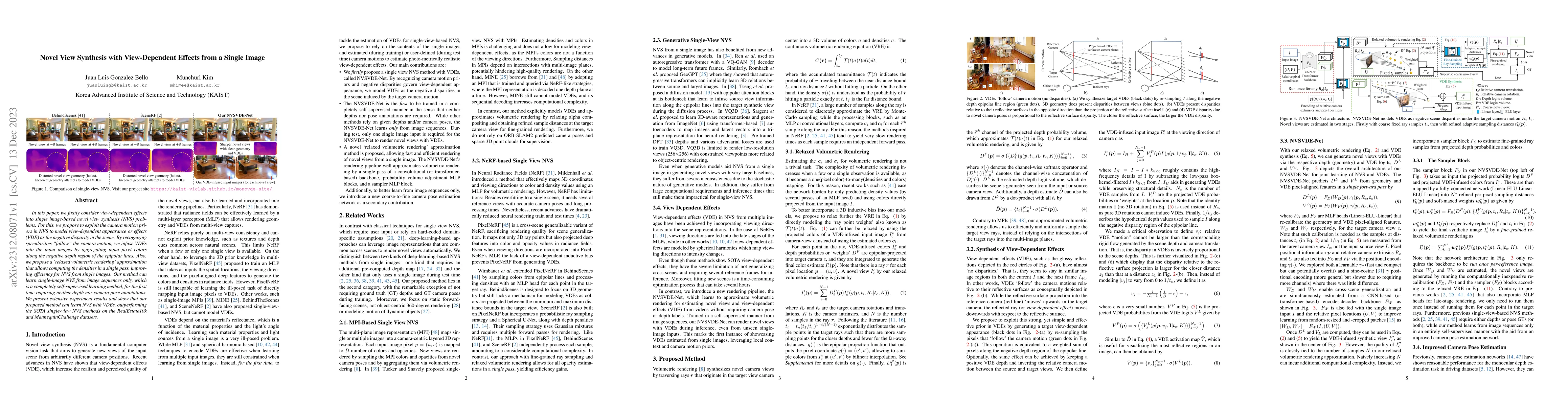 Thumbnail for Novel View Synthesis with View-Dependent Effects from a Single Image