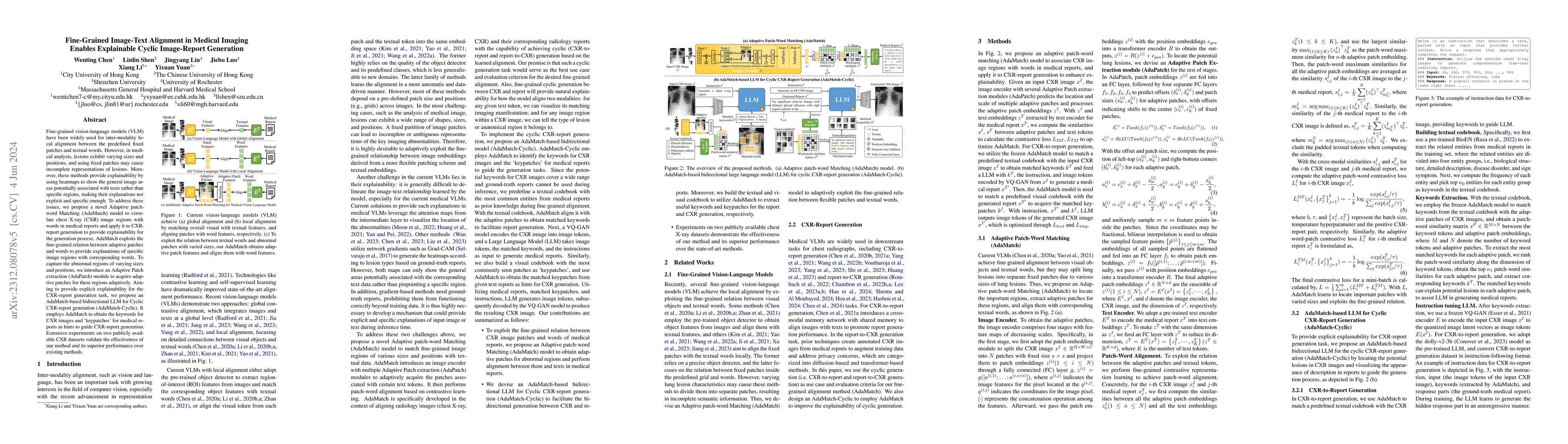 Thumbnail for Fine-Grained Image-Text Alignment in Medical Imaging Enables Explainable
  Cyclic Image-Report Generation