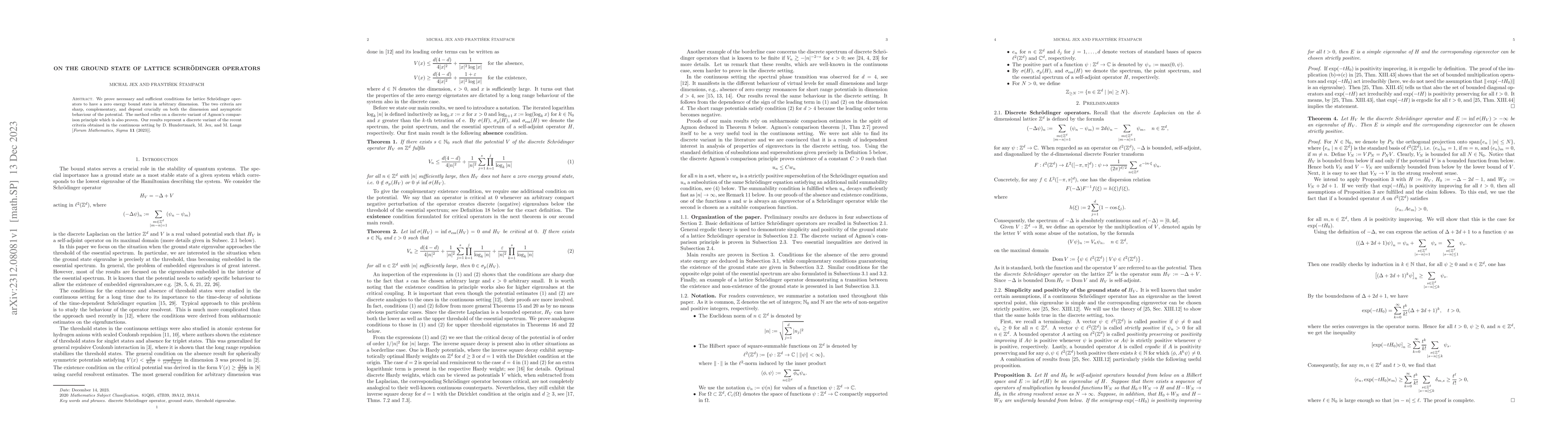 Thumbnail for On the ground state of lattice Schr\"{o}dinger operators