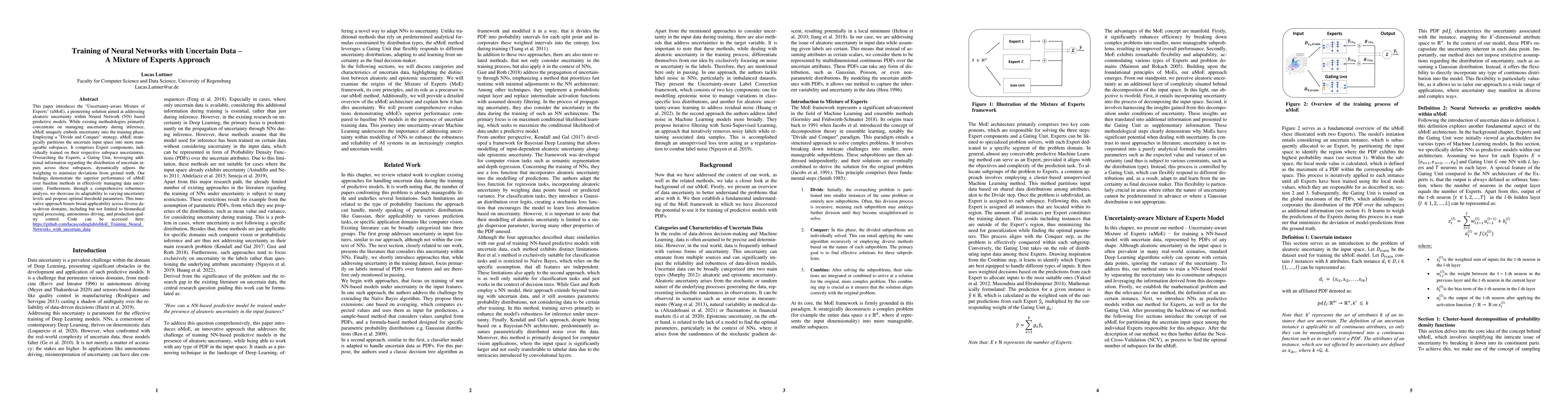 Thumbnail for Training of Neural Networks with Uncertain Data: A Mixture of Experts
  Approach