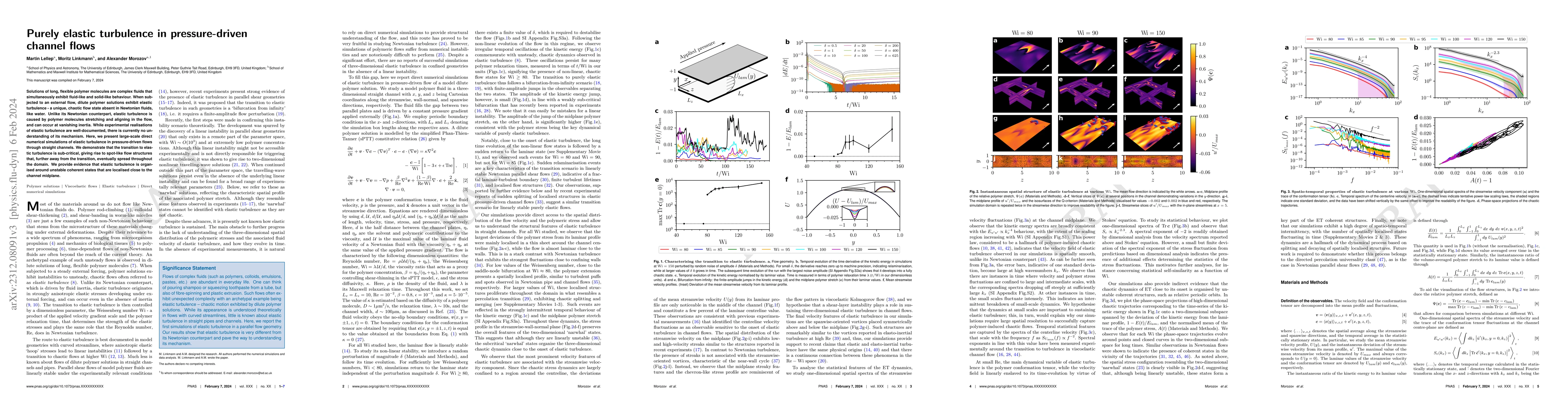 Thumbnail for Purely elastic turbulence in pressure-driven channel flows
