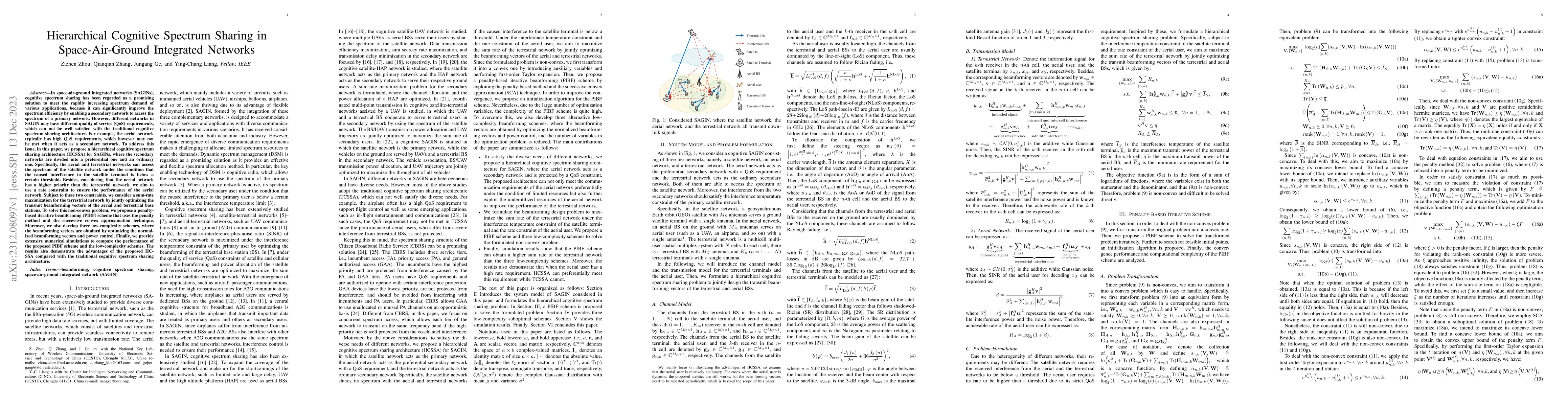 Thumbnail for Hierarchical Cognitive Spectrum Sharing in Space-Air-Ground Integrated
  Networks