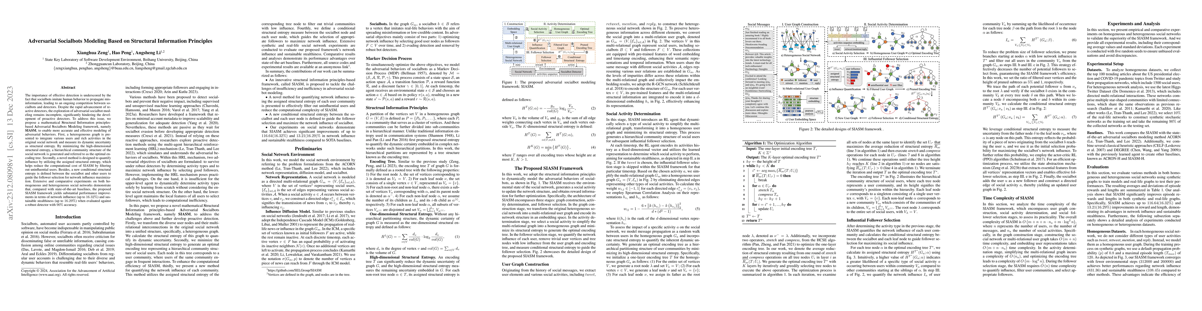 Thumbnail for Adversarial Socialbots Modeling Based on Structural Information
  Principles