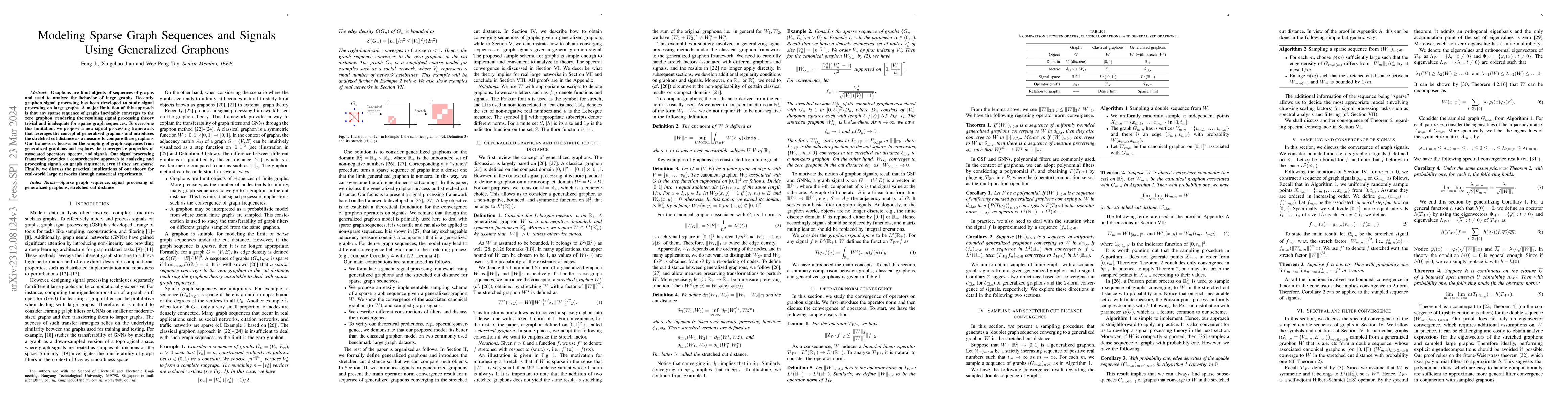 Thumbnail for Modeling Sparse Graph Sequences and Signals Using Generalized Graphons