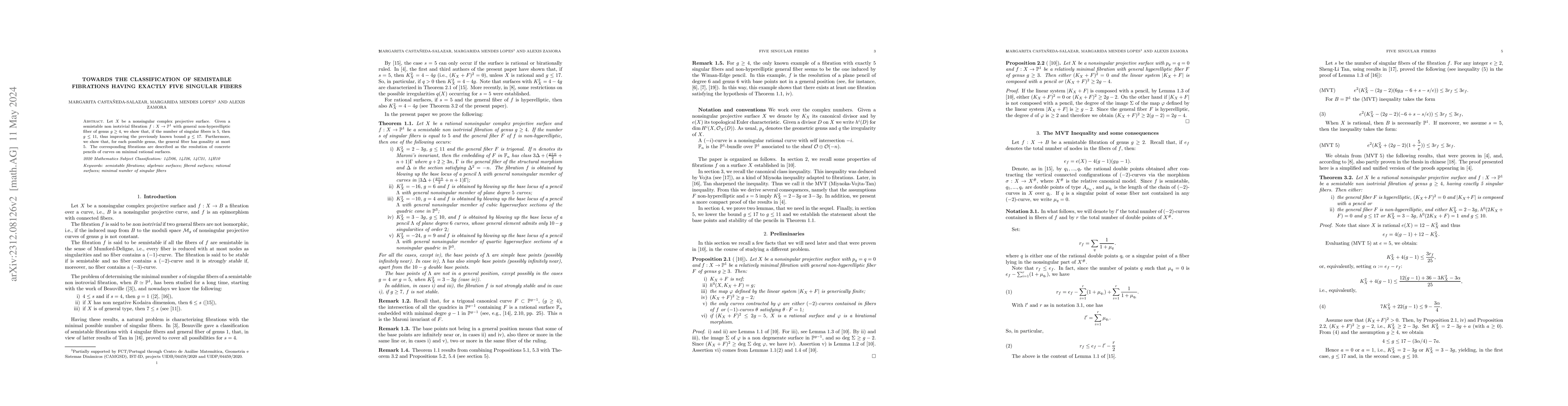 Thumbnail for Towards the classification of semistable fibrations having exactly five
  singular fibers