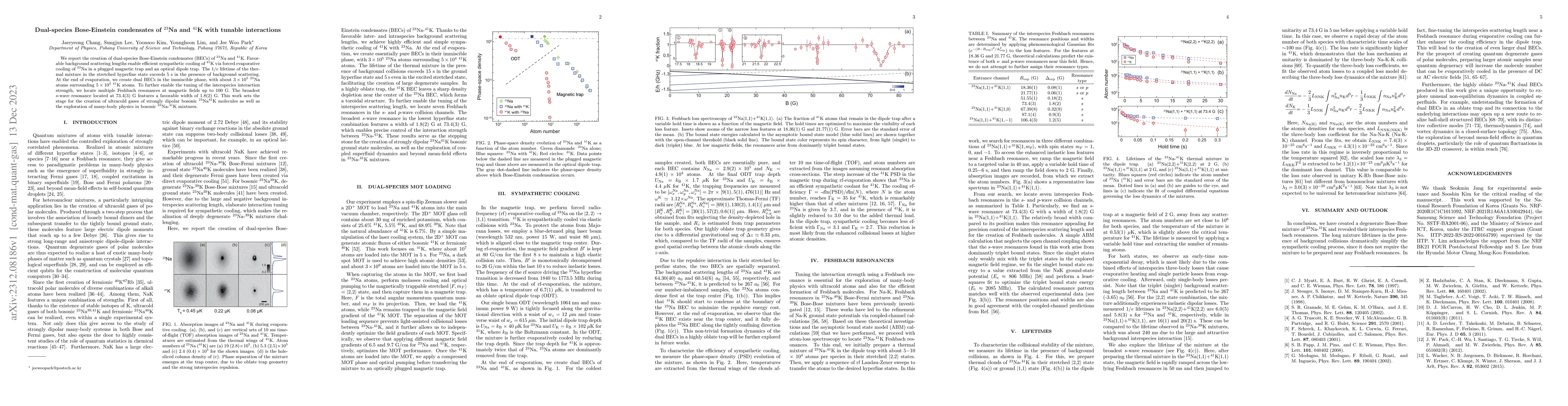 Thumbnail for Dual-species Bose-Einstein condensates of $^{23}$Na and $^{41}$K with
  tunable interactions