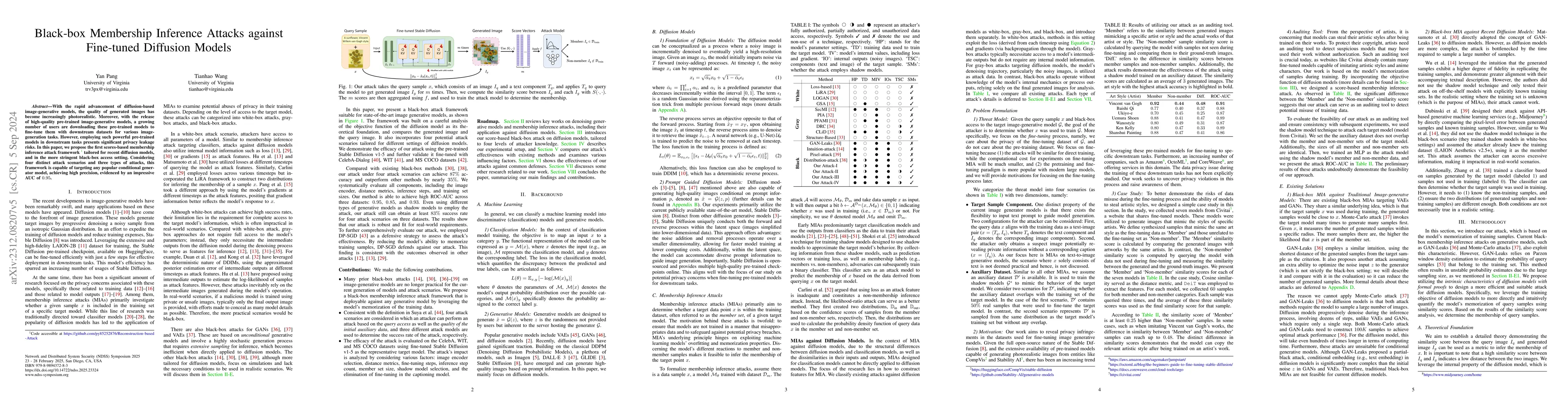Thumbnail for Black-box Membership Inference Attacks against Fine-tuned Diffusion
  Models