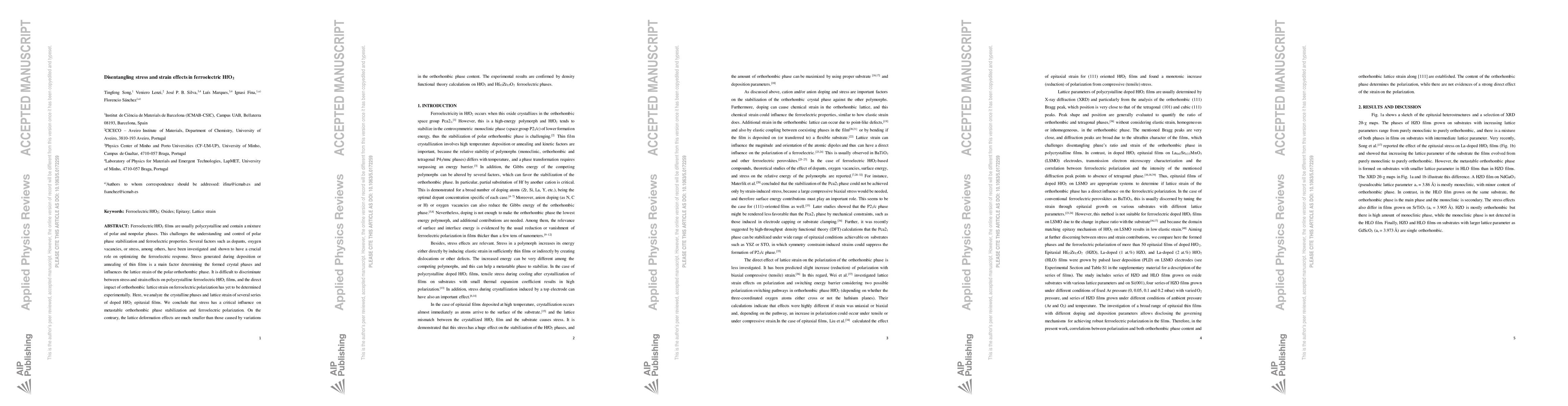 Thumbnail for Disentangling stress and strain effects in ferroelectric HfO2