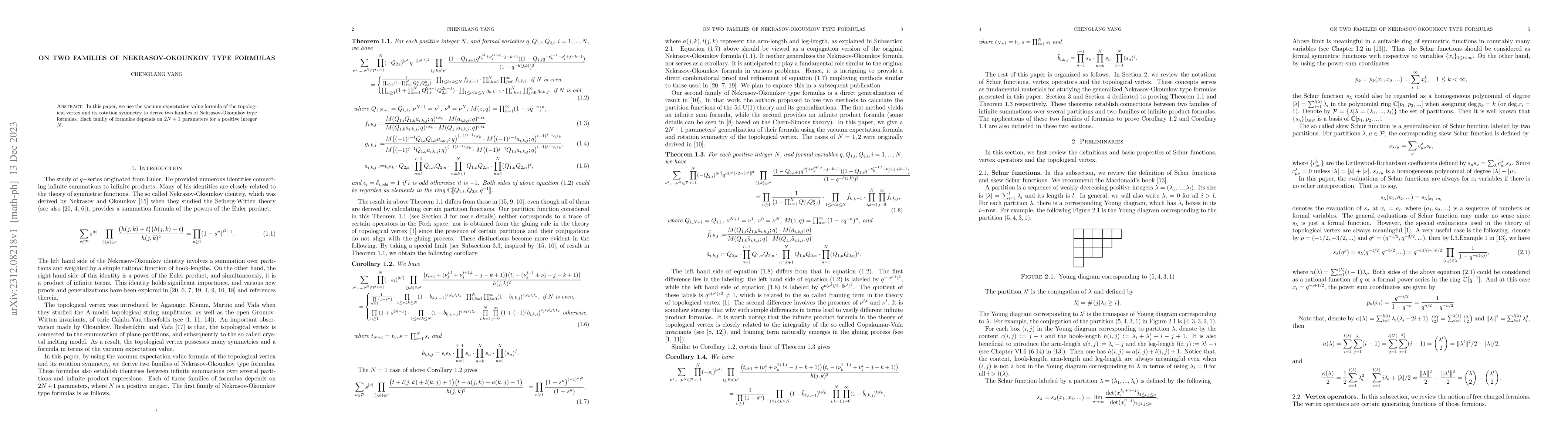 Thumbnail for On two families of Nekrasov-Okounkov type formulas