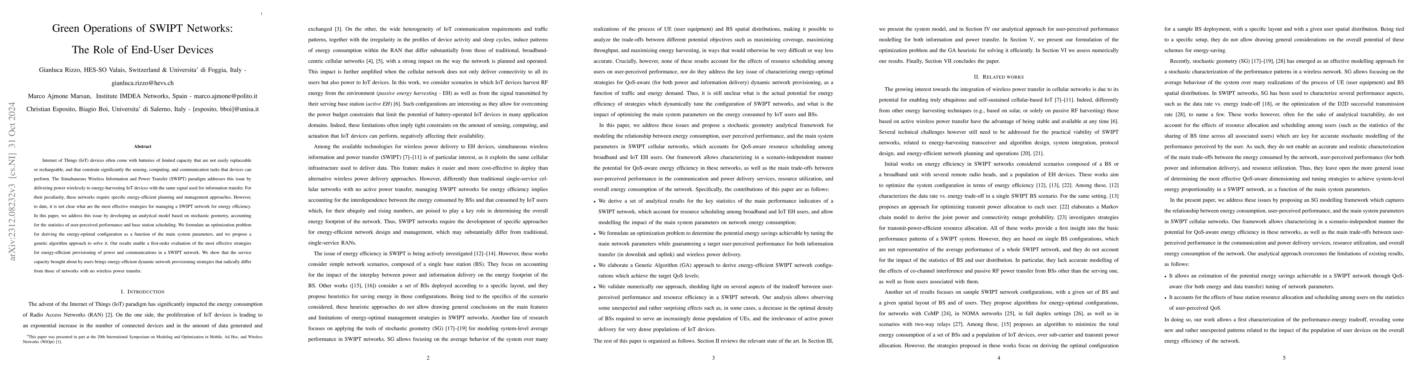 Thumbnail for Green Operations of SWIPT Networks: The Role of End-User Devices