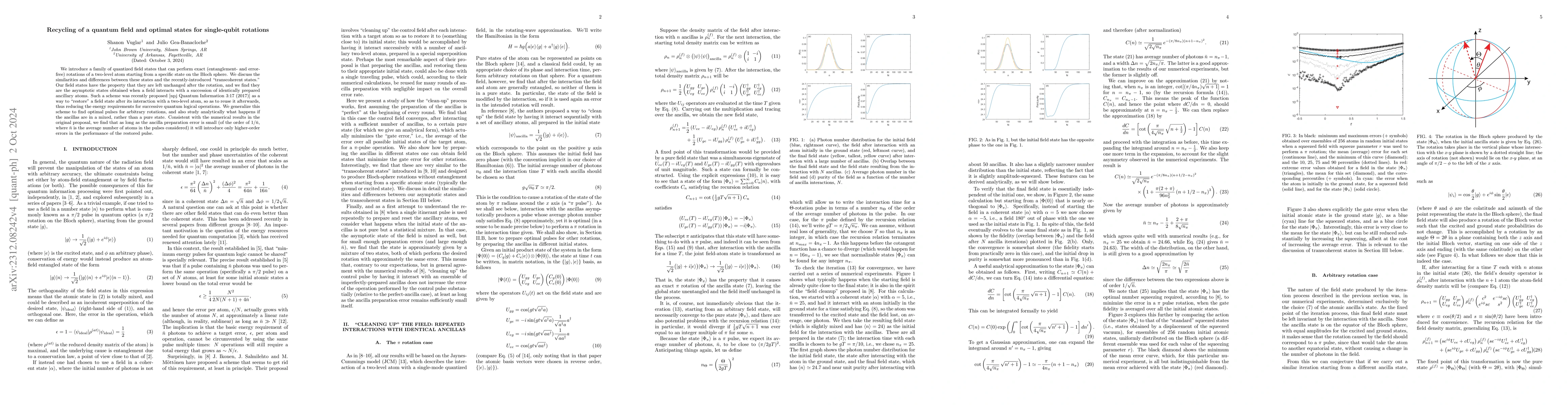 Thumbnail for Recycling of a quantum field and optimal states for single-qubit
  rotations