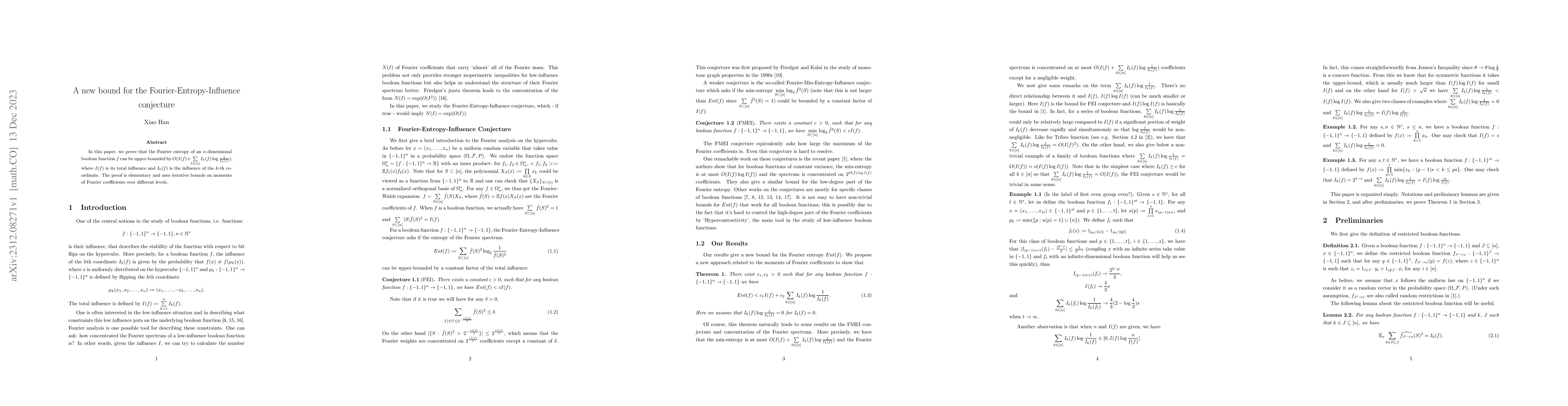 Thumbnail for A new bound for the Fourier-Entropy-Influence conjecture