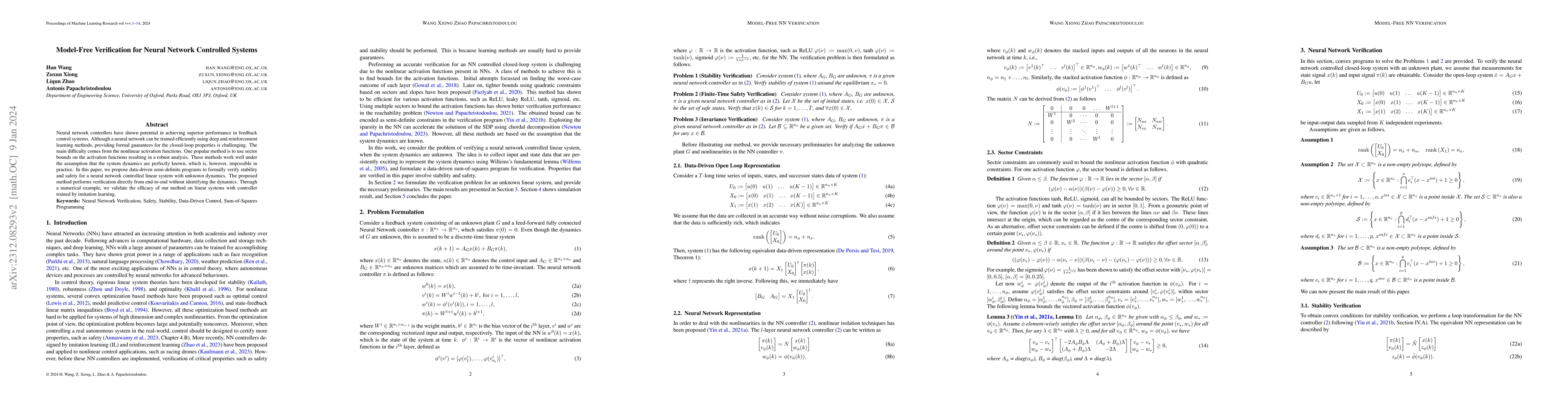 Thumbnail for Model-Free Verification for Neural Network Controlled Systems