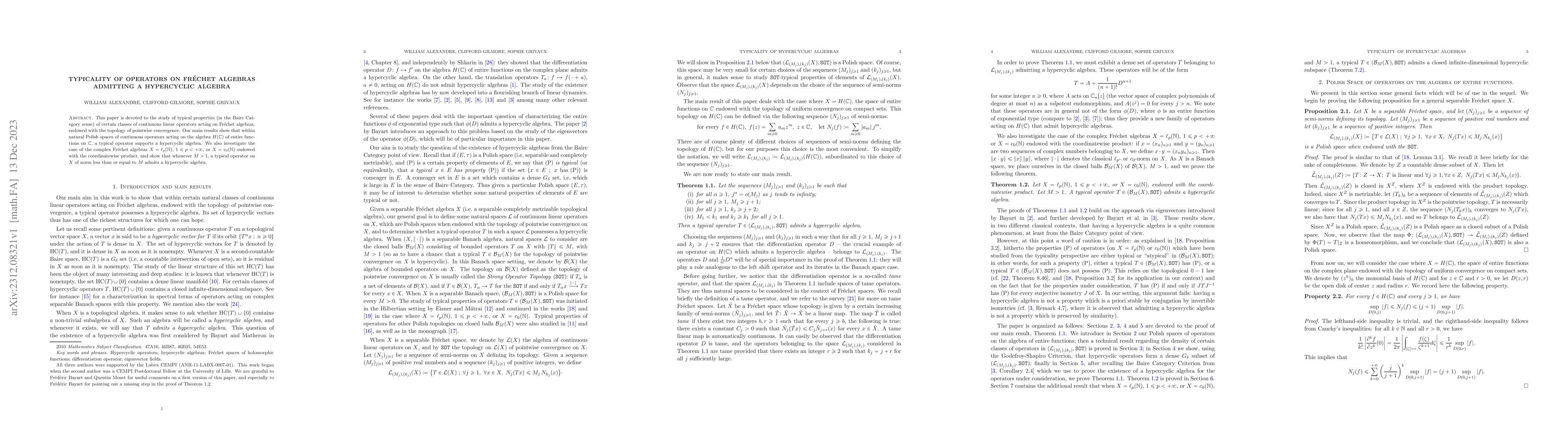 Thumbnail for Typicality of operators on Fr\'echet algebras admitting a hypercyclic
  algebra