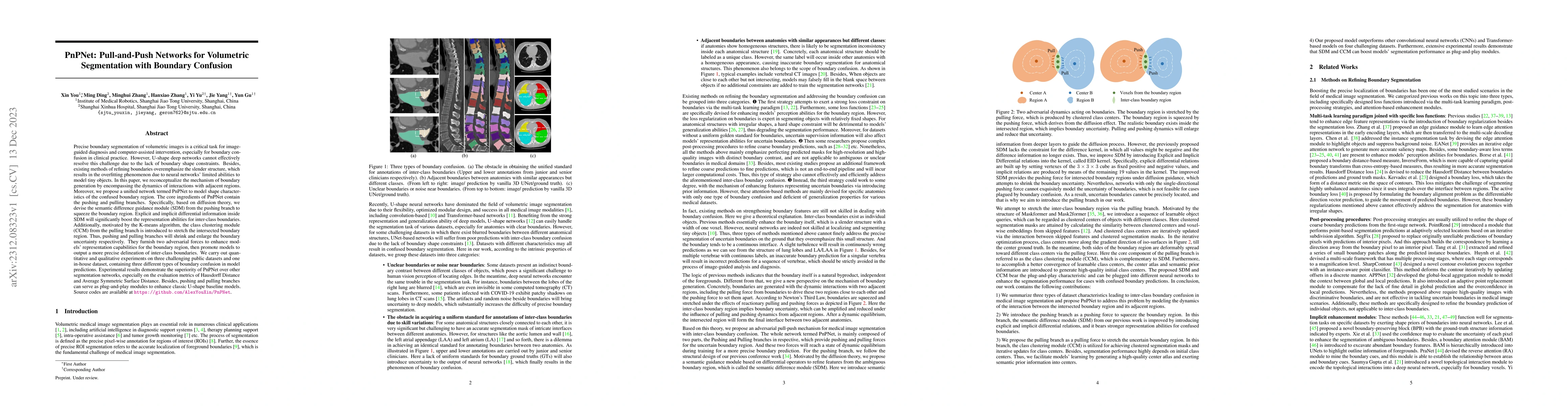 Thumbnail for PnPNet: Pull-and-Push Networks for Volumetric Segmentation with Boundary
  Confusion