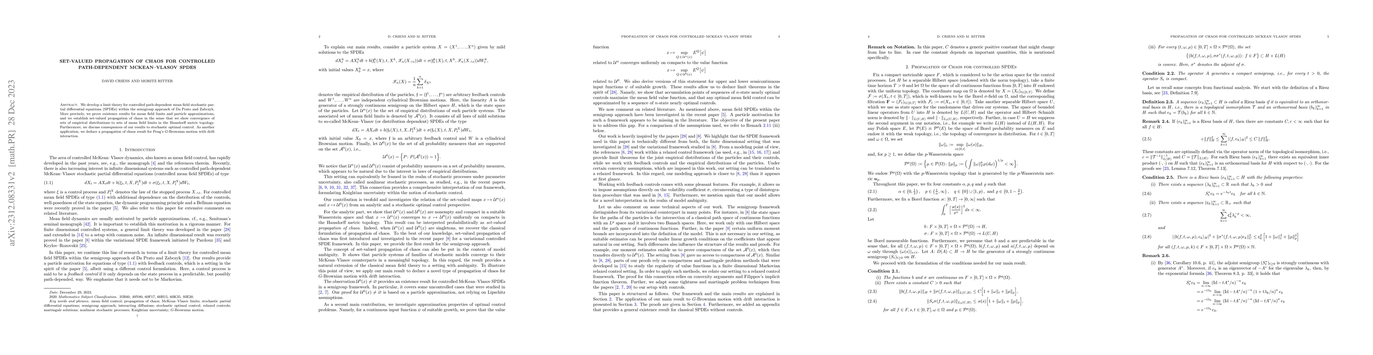 Thumbnail for Set-valued propagation of chaos for controlled path-dependent
  McKean-Vlasov SPDEs