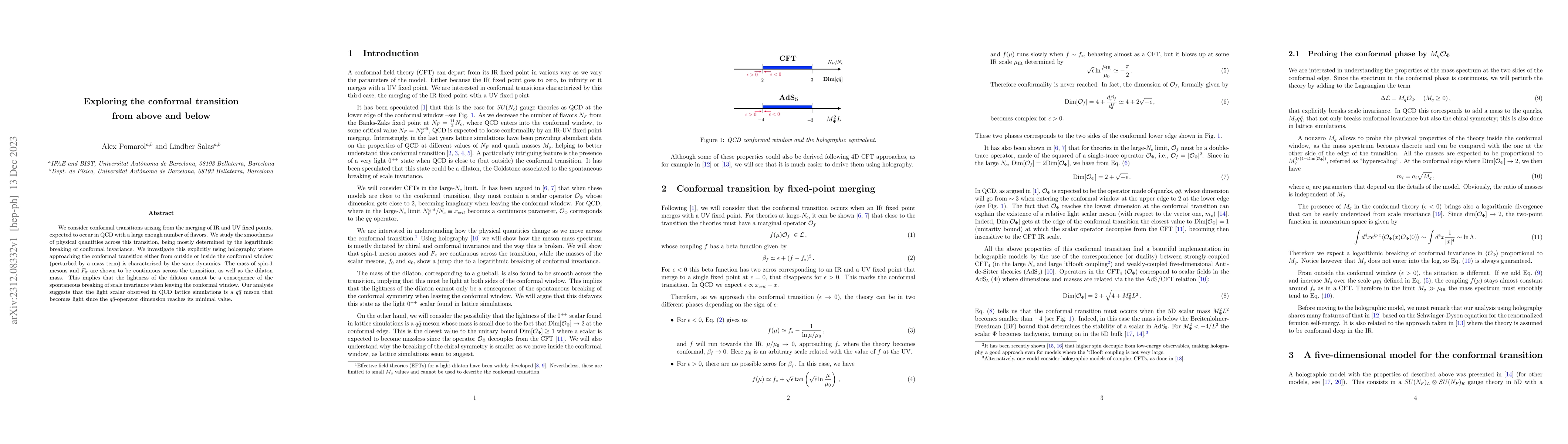 Thumbnail for Exploring the conformal transition from above and below