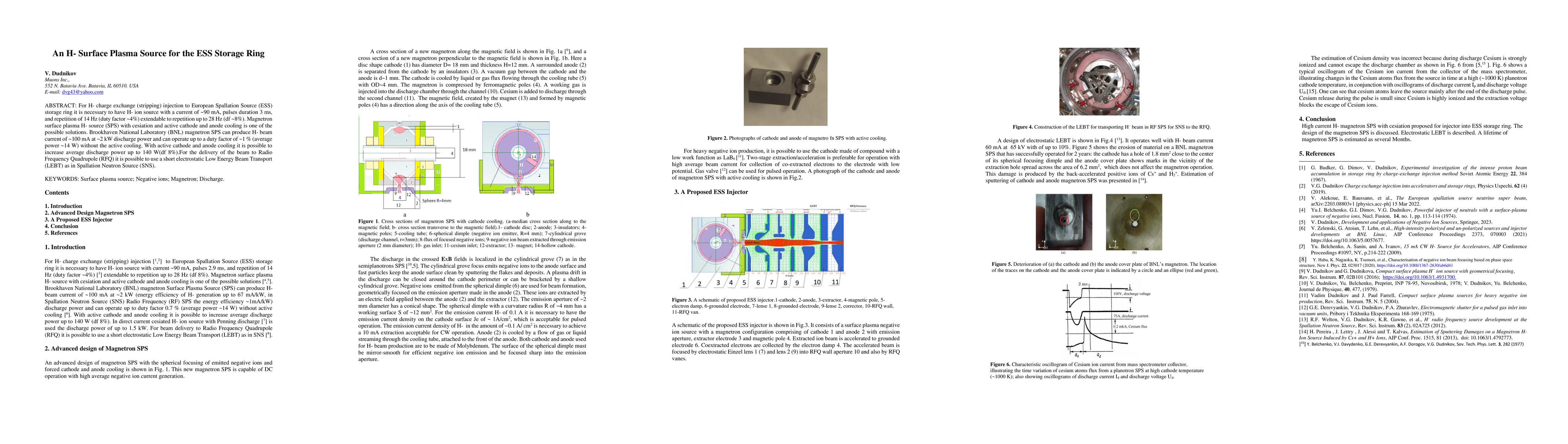 Thumbnail for An H Surface Plasma Source for the ESS Storage Ring