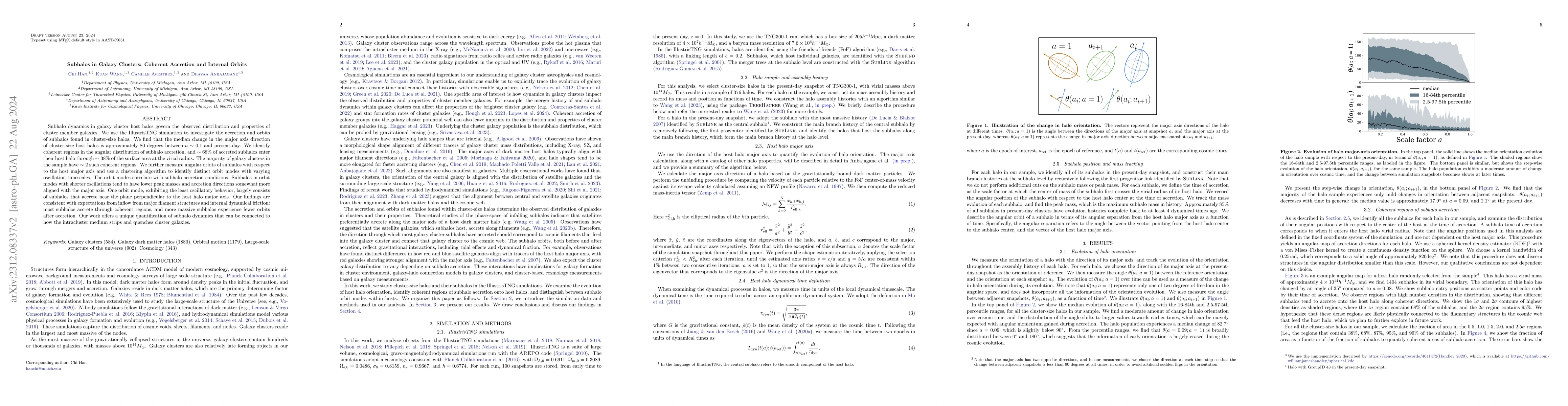 Thumbnail for Subhalos in Galaxy Clusters: Coherent Accretion and Internal Orbits
