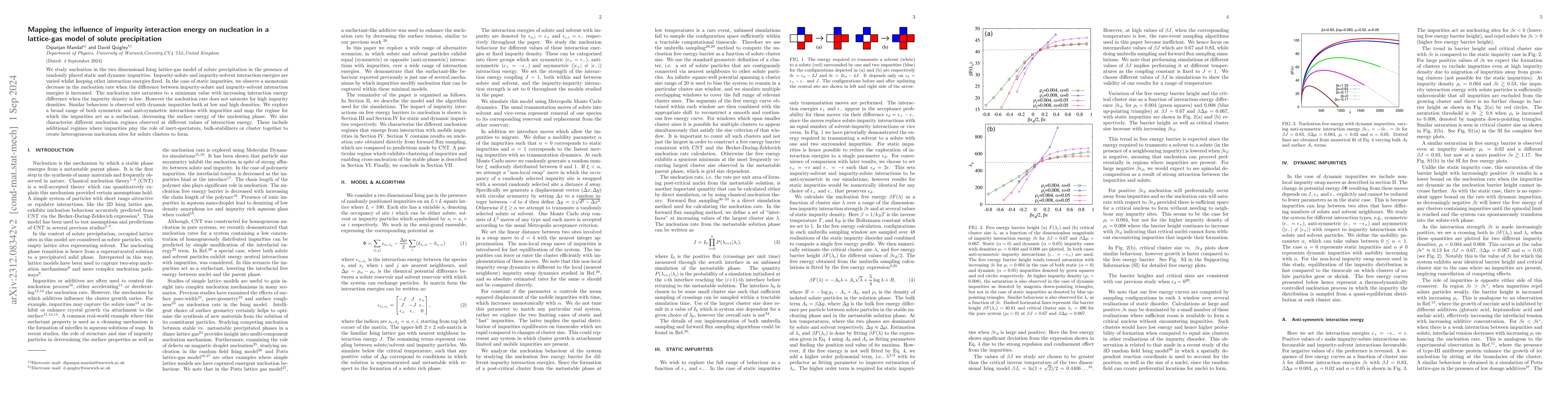 Thumbnail for Mapping the influence of impurities with varying interaction strength on
  nucleation in the 2D Ising model