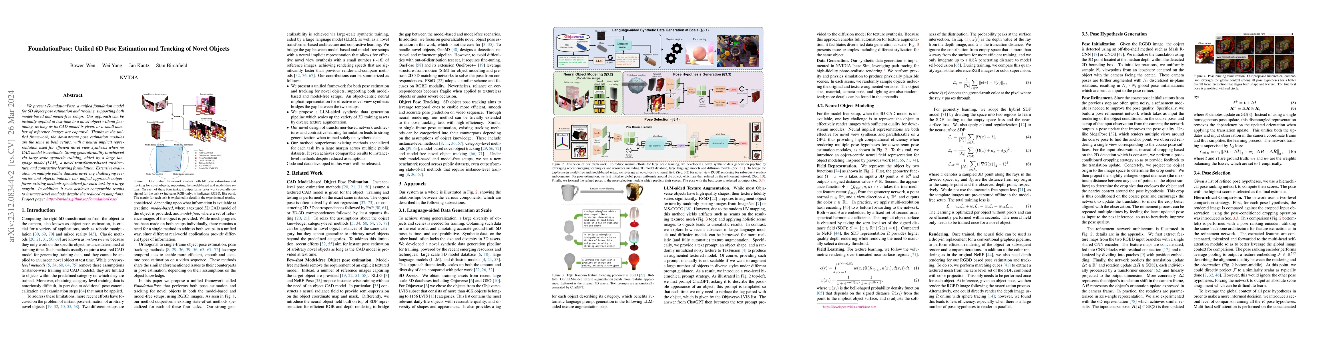 Thumbnail for FoundationPose: Unified 6D Pose Estimation and Tracking of Novel Objects