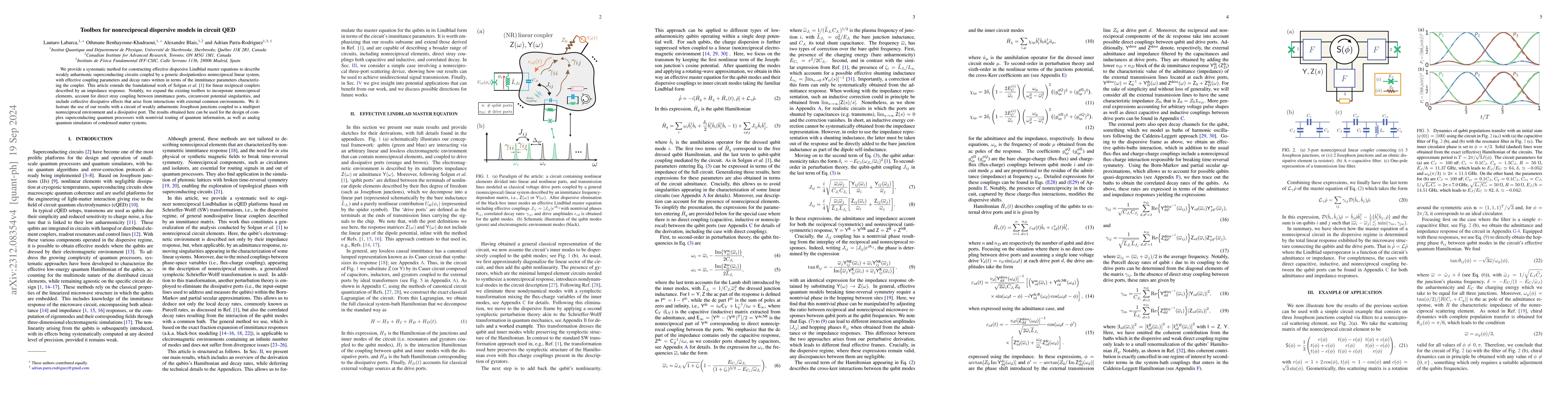 Thumbnail for Toolbox for nonreciprocal dispersive models in circuit QED
