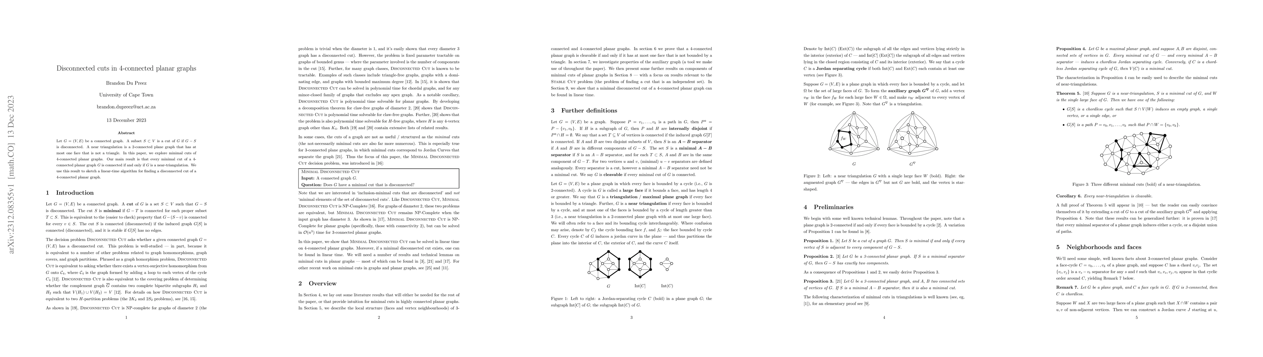 Thumbnail for Disconnected cuts in 4-connected planar graphs
