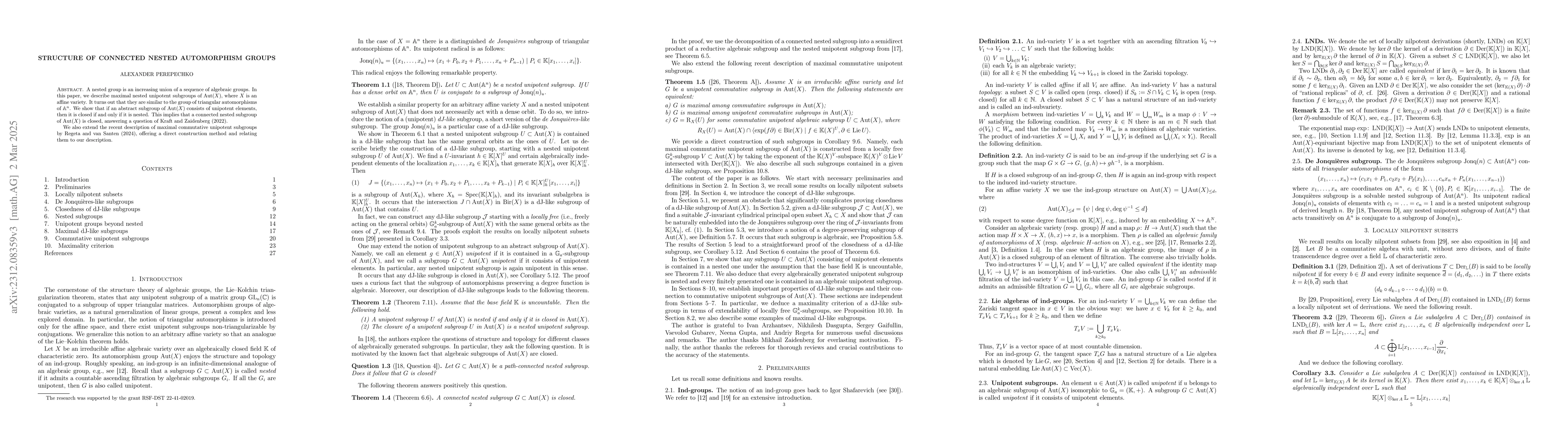 Thumbnail for Structure of connected nested automorphism groups
