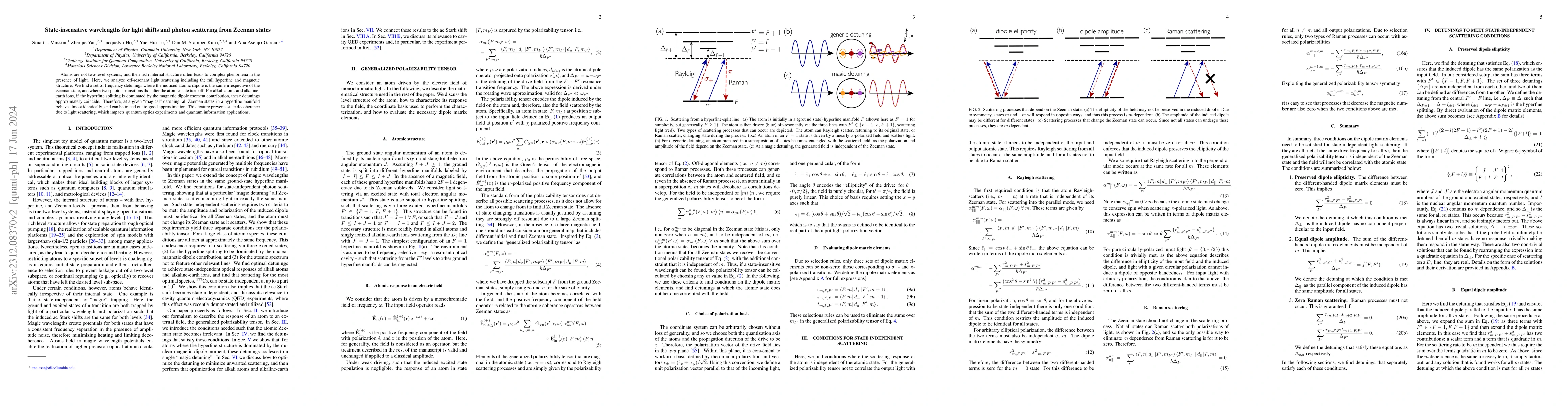 Thumbnail for State-insensitive wavelengths for light shifts and photon scattering
  from Zeeman states