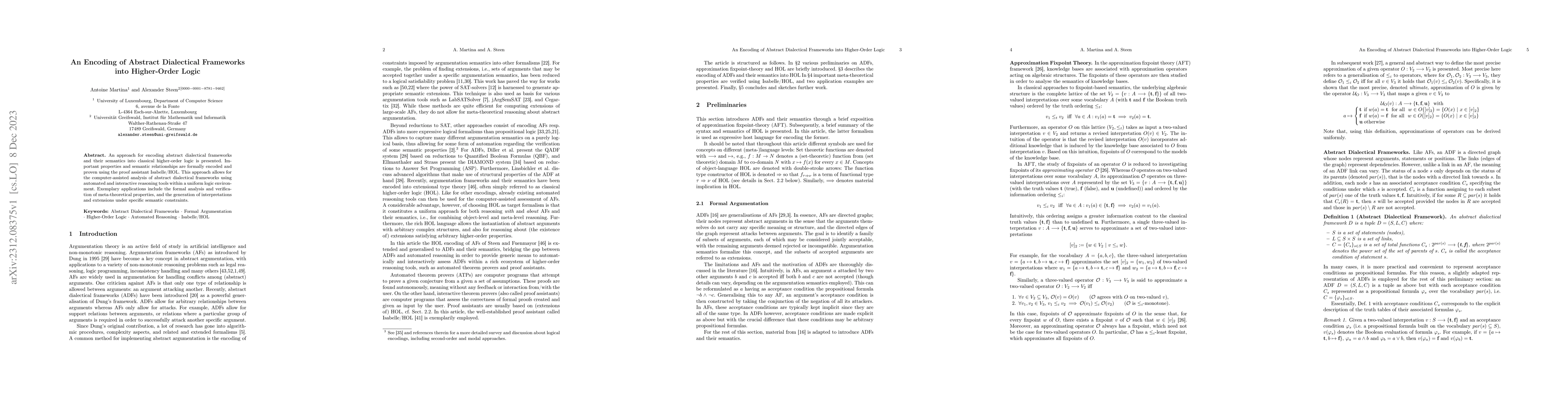 Thumbnail for An Encoding of Abstract Dialectical Frameworks into Higher-Order Logic