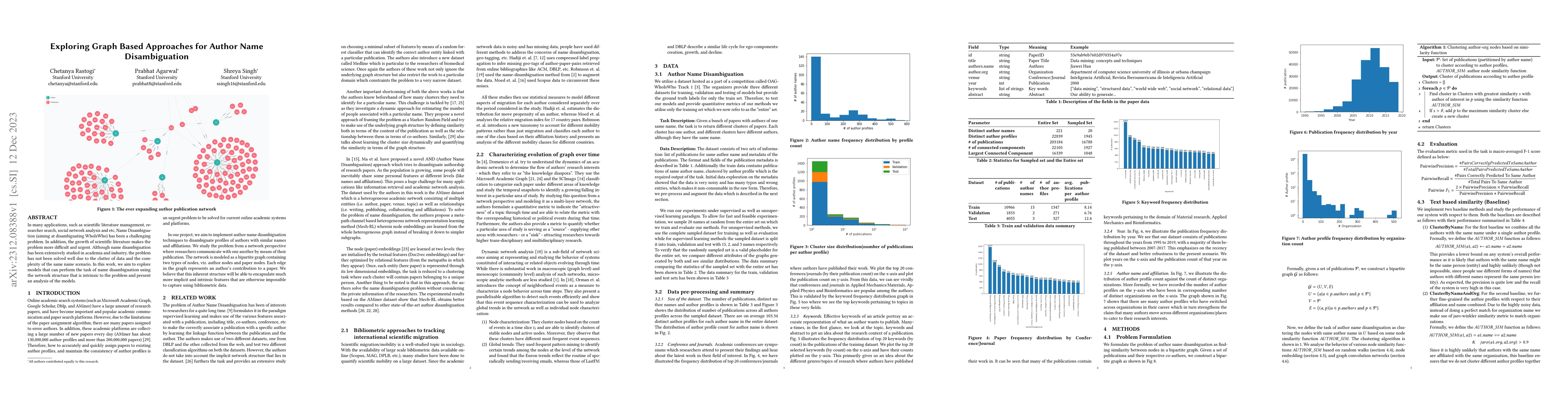 Thumbnail for Exploring Graph Based Approaches for Author Name Disambiguation