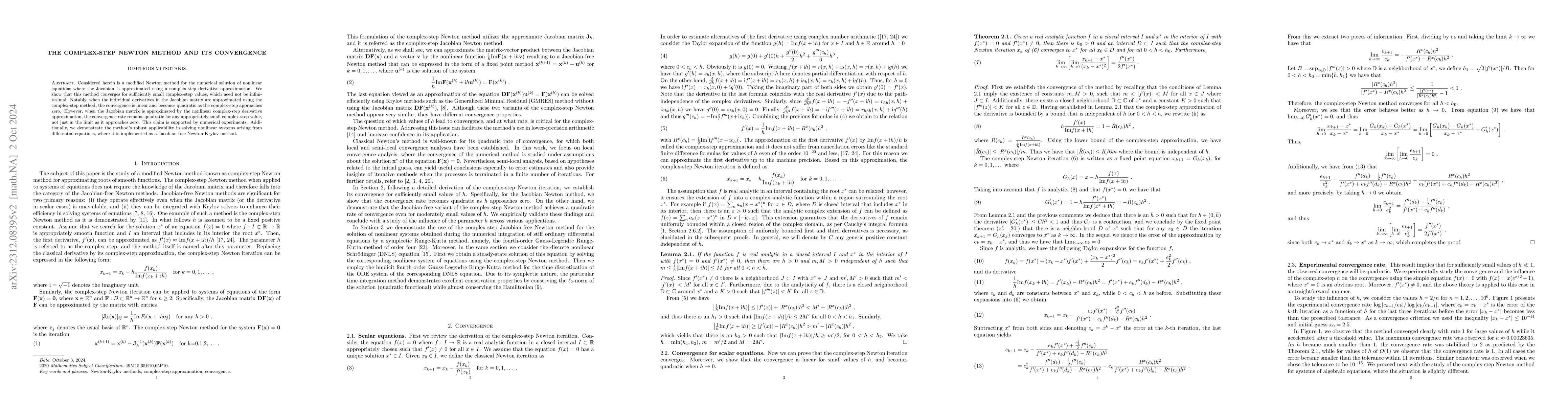 Thumbnail for The complex-step Newton method and its convergence