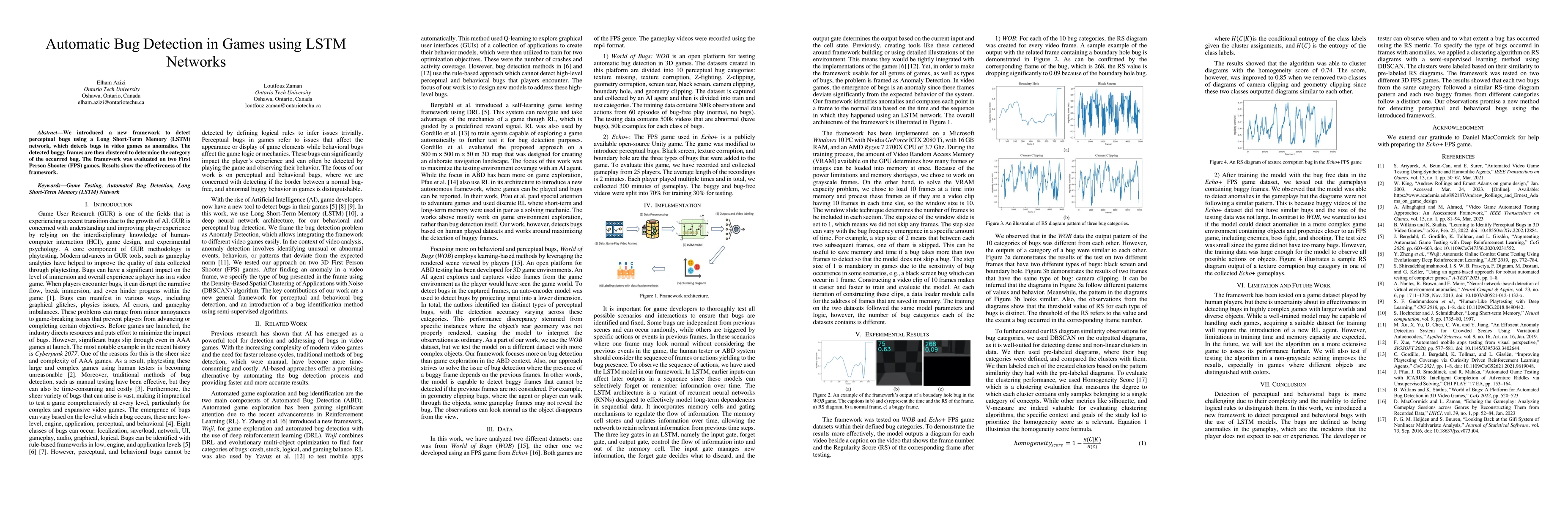 Thumbnail for Automatic Bug Detection in Games using LSTM Networks