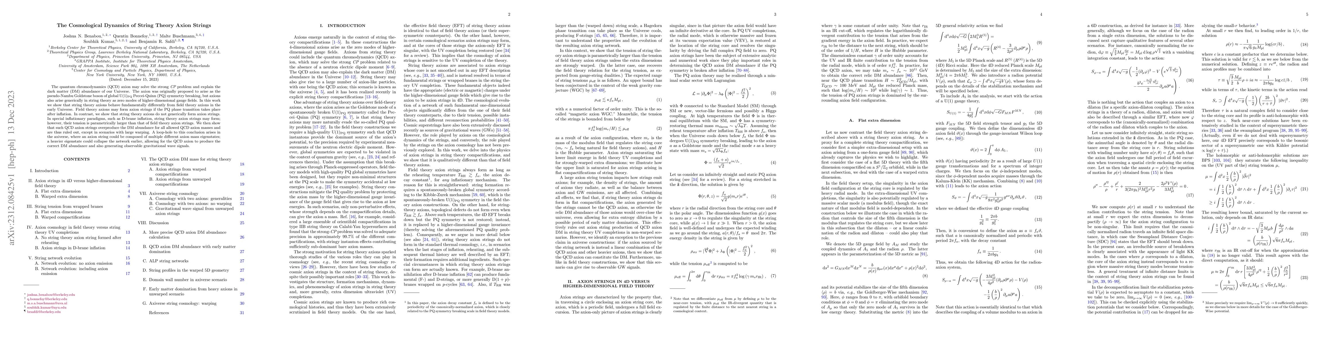 Thumbnail for The Cosmological Dynamics of String Theory Axion Strings